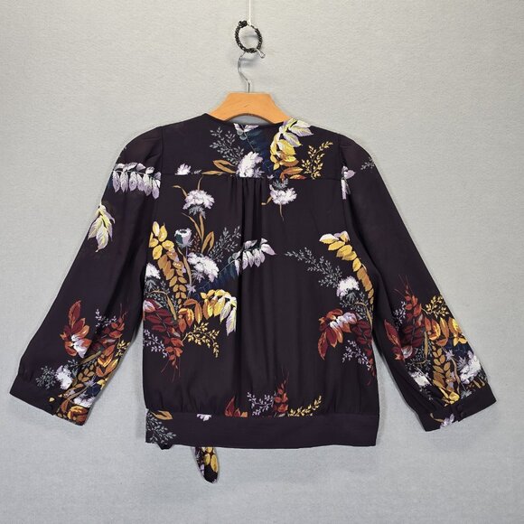 Madewell Wrap Front Top in Blooming Oasis Plum Womens Size Medium - Picture 5 of 14